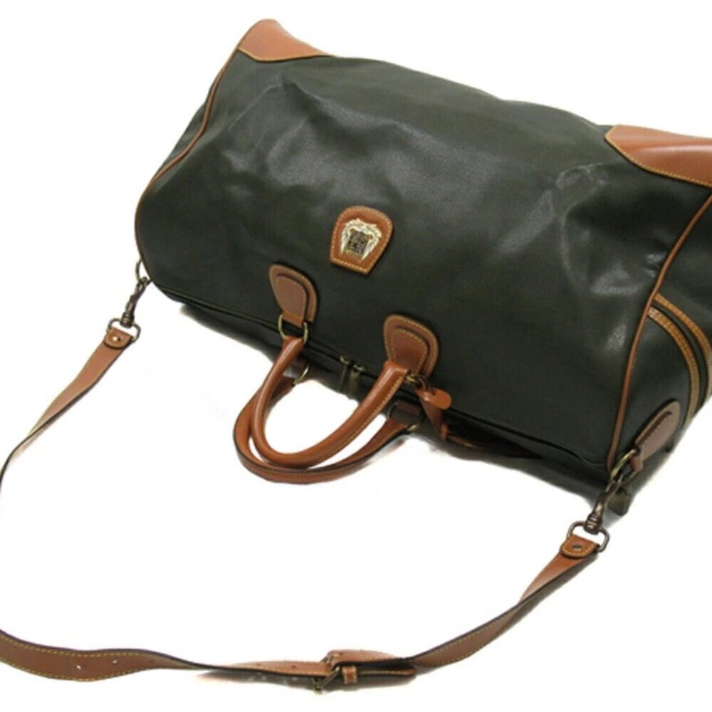 LANCEL Boston bag Green Brown Gold Women Authentic secondhand